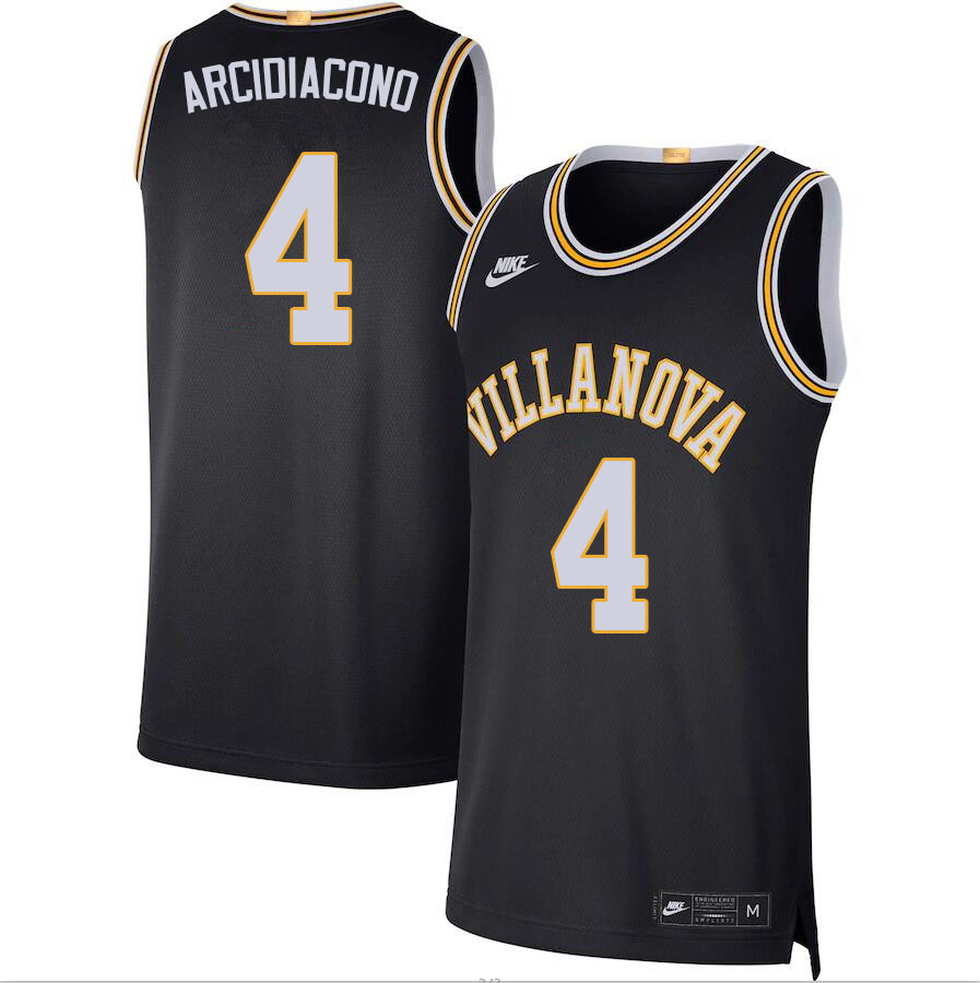 Men #4 Chris Arcidiacono Villanova Wildcats College Basketball Jerseys Sale-Black